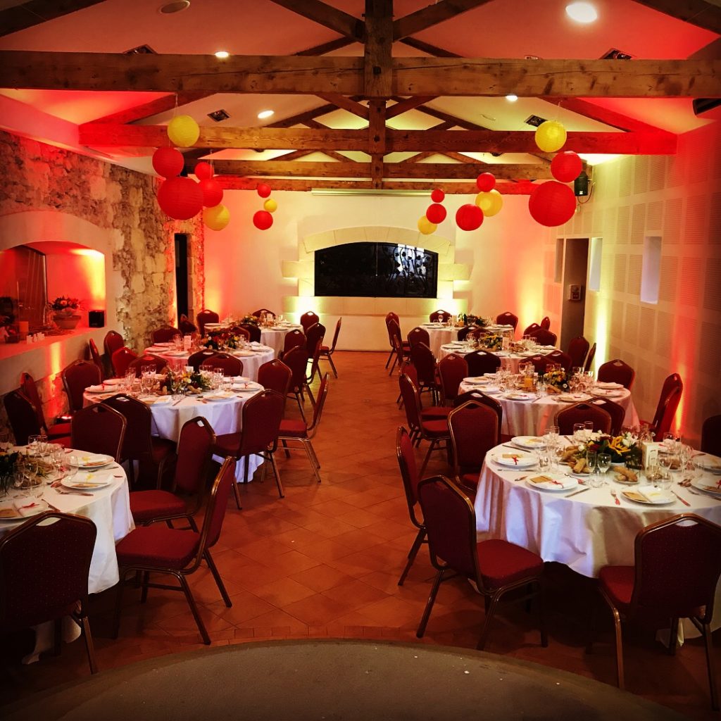 Animation son et lumiere pour le mariage de Emeline et Pierre au chateau Saint-Ahon.
Crédit photo : Philippe LAMY